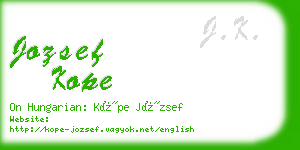 jozsef kope business card